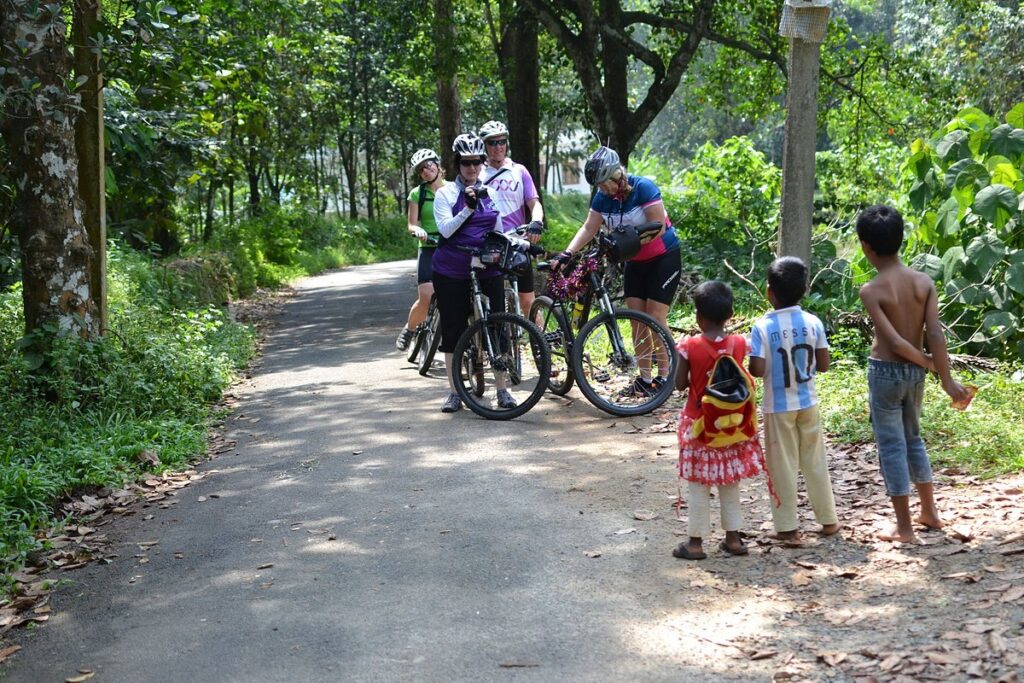 cycling to Kadamakkudy village